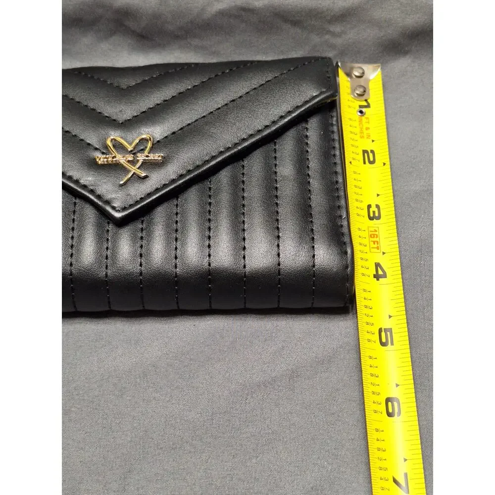 Victoria's Secret V-Quilt Chevron Tech Wristlet Wallet Black - Picture 6 of 7